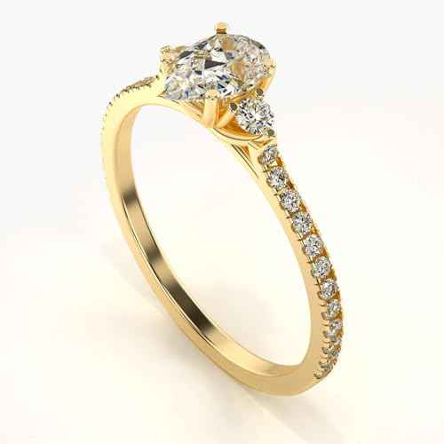 VALANOVA Hallmarked 14K Gold & Certified Lab Grown Diamond 0.56cts | Ring For Women's/Girls | Stylish & Elegant | VGR0462S | Ring Size: 8