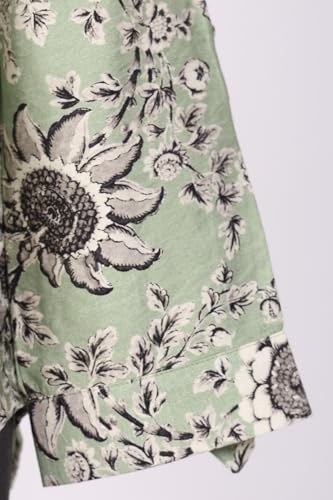 W for Woman Green Floral Printed Straight Shirt - (W31488-127120-XXL)