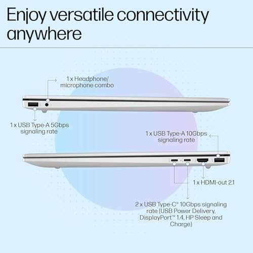 HP OmniBook 5 (Previously Pavilion),13th Gen Intel Core i5 1334U (16GB LPDDR5X,512GB SSD) 2K, WUXGA,IPS,300 nits,16''/40.6cm Touchscreen, Win11, M365, Office24, Silver,1.79kg,ba1789TU,IR Camera Laptop