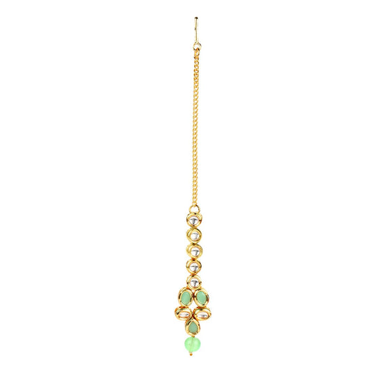 VOYLLA Kundan Gold plated Brass Necklace set