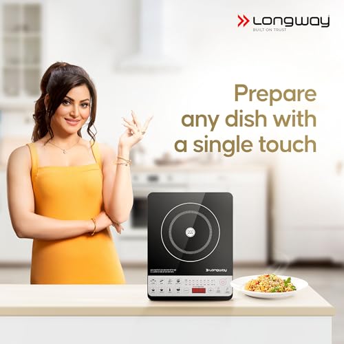Longway Cruiser IC PB 2000 Watt Induction Cooktop with Auto Shut-Off & Over-Heat Protection With 8 Cooking Mode & BIS Approved (Black, Push Button)