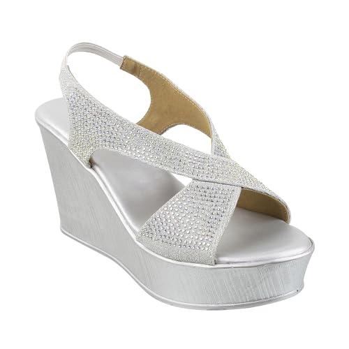 Metro Women Silver Synthetic Sandals - EU/38 UK/5-35-90