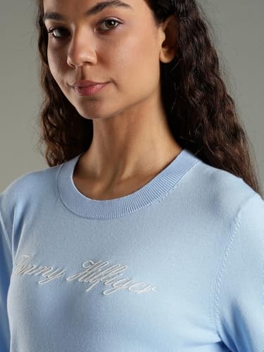 Tommy Hilfiger Regular Fit Cotton Round Neck Sweater Blue