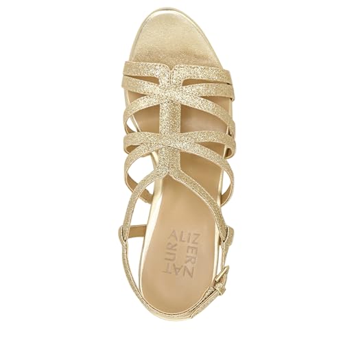 Naturalizer Women's, Baylor Dress Sandal, Gold Glitter, 11 Wide
