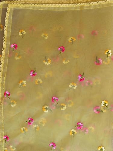 Womanista Women's Pure Cotton Kurta with Trouser & Dupatta (Kurtaset_1414_Yellow