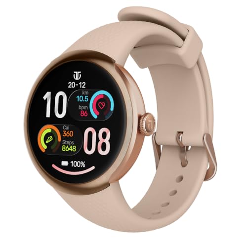 Titan Celestor Verv with 1.19" AMOLED Display, Built-in GPS, Skin Temperature Monitoring, Luna Wellness, Smart Hydration, VO2 Max, Training Load & Readiness, 3 ATM Smart Watch for Women - Biege