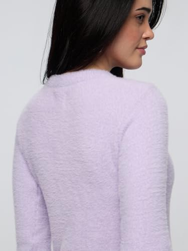 The Souled Store Cozy Knit: Lily Women and Girls Full Sleeves Round Neck Embroidered Nylon Regular Fit Lightweight Casual Everyday Street Wear Winter Knitted Sweater