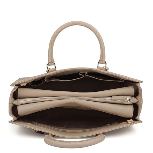 Da Milano Leather Book Tote for Women - White