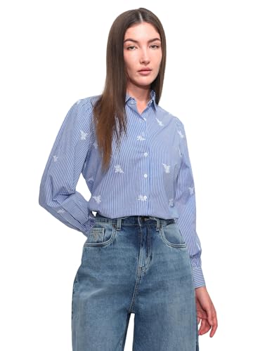Relaxed Striped Shirt with Embroidery