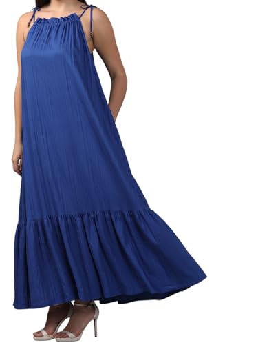 VERO MODA Curve Women's Fit and Flare Blue Dress