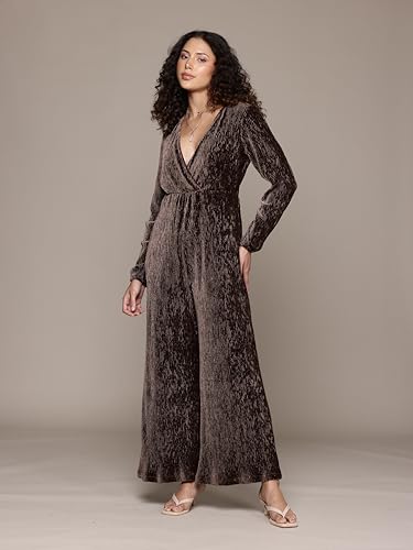 Label RITU KUMAR Brown Caren Velvet Jumpuit