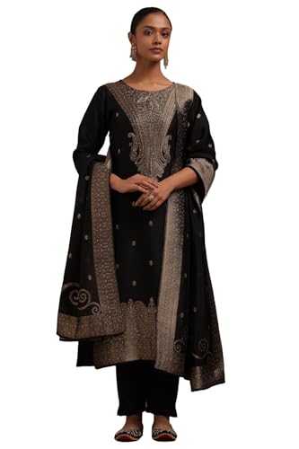 Soch Women's Organza Salwar Suit Set (OWA5CD22378_Black