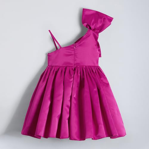 Hopscotch Girls Floral Applique Bow Dress in Pink Color for Age (5-6 Years)