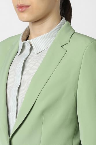 Women Green Solid Blazer