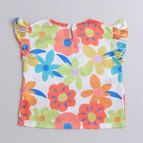 Hopscotch Girls Multi Short Sleeves Floral Blouse for Ages (10-11 Years)