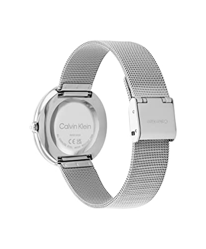 Calvin Klein Twisted Bezel Analog White Dial Women's Watch-25200011