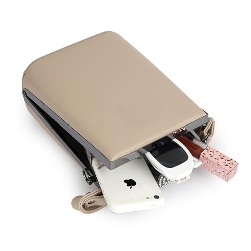 Lady Quinton Bridal Handbag Clutch Purse, Synthetic Leather Shoulder Sling Bag (Beige)