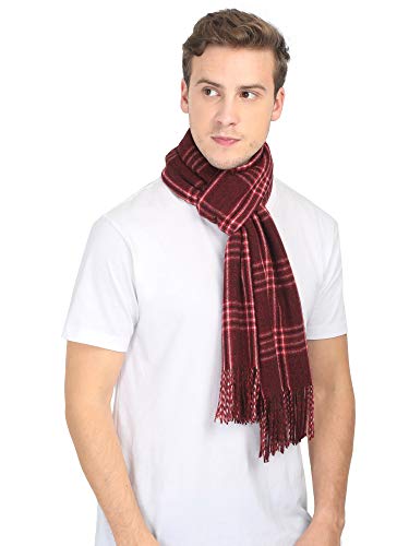 FabSeasons Men's Woollen and Acrylic Scarf/Muffler/Shawl/Stole for Winters, (Red, Maroon, Size - 70 x 180 cm)