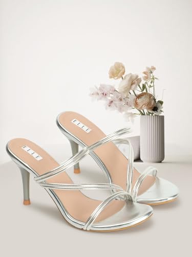 ELLE Women Round toe Stiletto Heel Slip-On Sandal