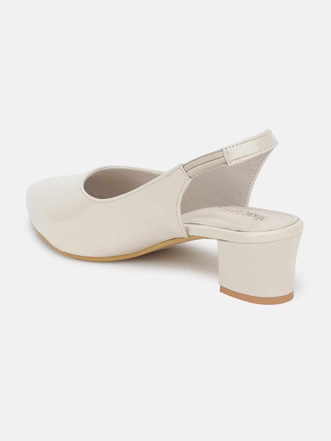 Marc Loire Pointed Toe Block Heel Fashion Sandal for Women (Cream, 6)