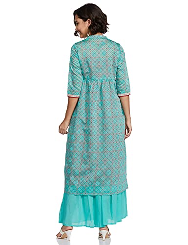 Aurelia Women's Synthetic Salwar Suit Set (18AUD10750-62809_Green_X-Small)