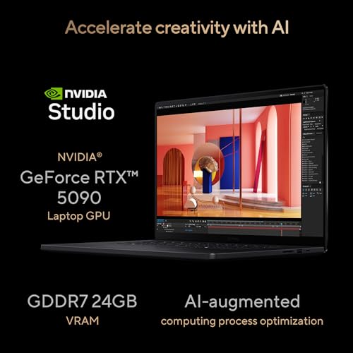 ASUS ProArt P16 OLED (2025), AMD Ryzen AI 9 HX 370, RTX 5090-24GB,64GB RAM, 2TB SSD, 16"/40.64cm Touchscreen, 4K, 120Hz,Windows 11,M365 Basic (1Year)*/Office 2024, Nano Black, 1.95Kg,H7606WX-SE028WS