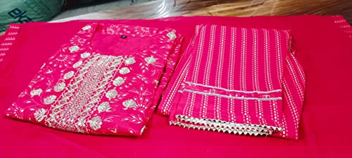 Femezone womens Reyon printed anarkali/gown with afgani pant and dupatta set(RANIKJ-XL)