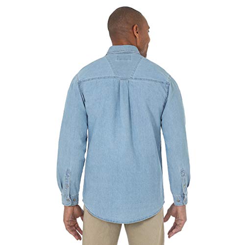 Wrangler Mens Rugged Wear Basic One Pocket Denim Shirt.