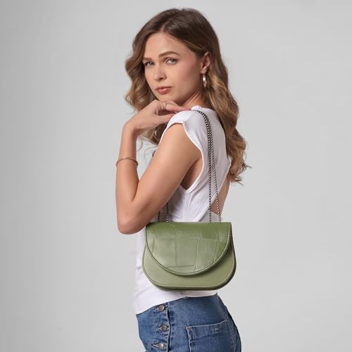 Caprese Edema Medium Sling Bag for Women with Adjustable Strap for Comfortable Wear | Flap with Magnetic Button Closure | Versatile Handbag for Everyday Use, Travel, & Special Occasions (Bottle Green)