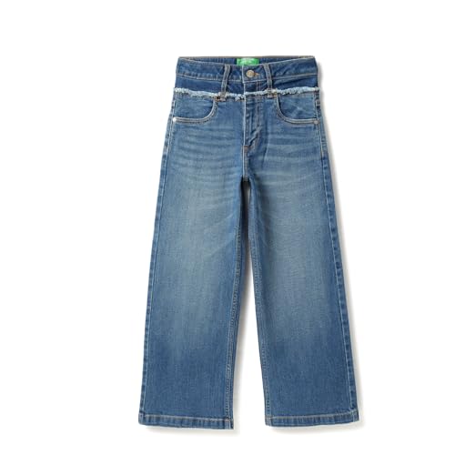 United Colors of Benetton Girl's Straight Jeans (25A488PCE04BG901_Blue