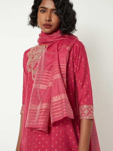 Max Women Embroidered Straight Kurta Set(Pink_M)