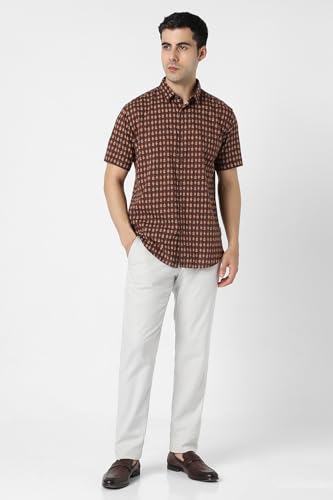 Van Heusen Men's Slim Fit Shirt (VDSHESLFP01377_Brown