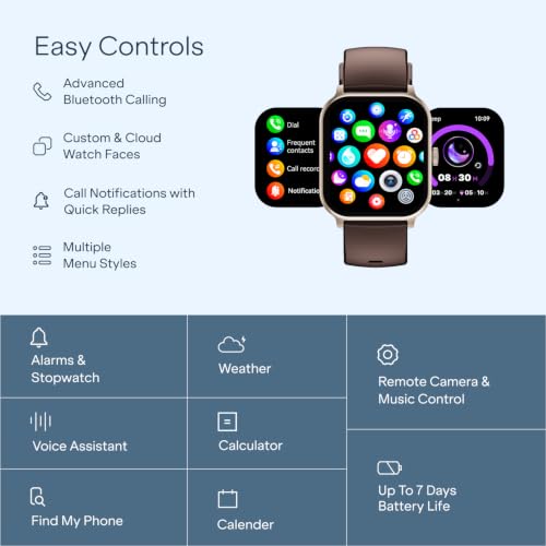 boAt Ultima Ember 2 Smartwatch, 1.96” AMOLED Display, Ultra Bright 1000 nits Brightness, AOD, Personalized Fitness Nudges, Functional Crown, 100+ Sports Mode smartwatch for Men & Women (Coffee Brown)