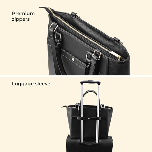 Symbol Premium Women's Tote Hand Bag crafted from Imported PU | Stylish | Office Use - 14" Laptop (SP-SS25-CARL-BAG-03_Black_Free Size)