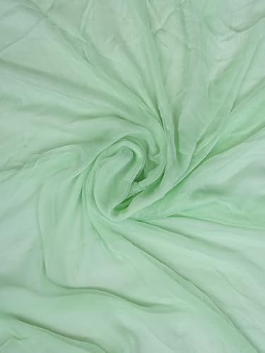 Ada Hand Embroidered Lucknowi Chikankari Unstitched Cotton Dress Material Suit Piece with Dupatta for Women 01A869278 Pistachio Green