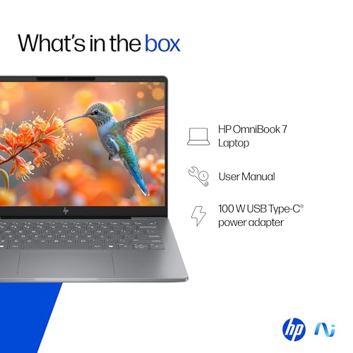HP OmniBook 7 OLED (Previously Pavilion Plus) Intel Core Ultra 5 255H (16GB LPDDR5,1TB SSD) 3K, 0.2 ms, 14''/35.6cm, Win11, M365, Office24, Meteor Silver,1.5kg, fr0789TU, 5MP Camera, Backlit AI Laptop