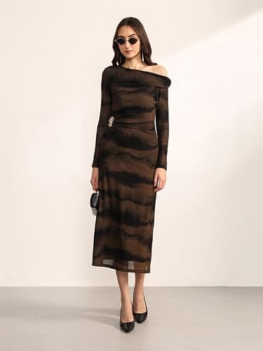 Kazo Women's Antiquity Midi Dress (Black L)