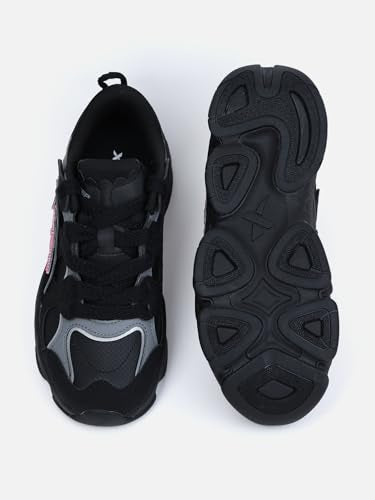 XTEP Black & Grey Colourblocked Retro Casual Shoes for Women -Euro 35