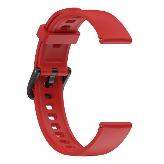 Meyaar Strap Band Only Compatible With realme Band 2 (Not For Any other Brand Watch) : (Tracker Not Included) (Strap Only) (Silicone (Red))