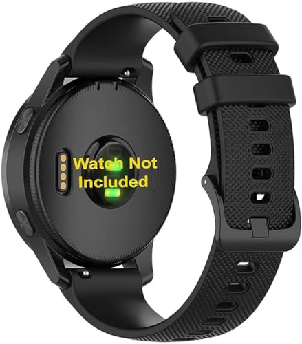 Zitel® Band Compatible with Garmin Forerunner 265, 255, 255 Music, Vivoactive 4 45mm, Venu 245 mm, Venu 3 45mm - 22mm Wide Quick Release Watch Band (Black)