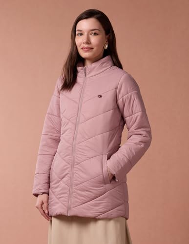U.S. POLO ASSN. Longline High Neck Puffer Jacket (UWAW24JCK143_Pink_XXL)