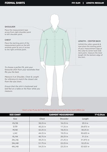 Amazon Brand-Symbol Men's Cotton Slim Fit Formal Shirt Navy 2 40)