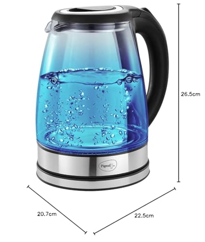 Pigeon by Stovekraft Crystal Glass Electric Kettle 1.8 litre with LED Illumination, Heat Resistant Pyrex 1500 Watt