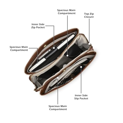 Lavie Luxe Women's Monogram Ashley Satchel Bag | Satchel Handbag For Work | Ladies Purse | Stylish Shoulder Bag | Gift For Women