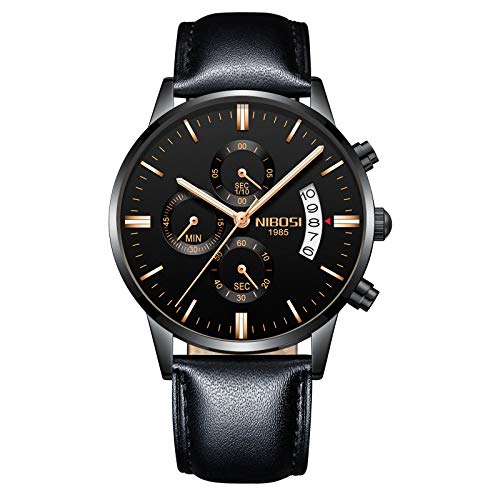 NIBOSI Chronograph Men's Watch (Black Dial Black Colored Strap)