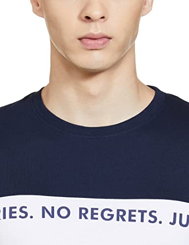 Max Men Ultra Slim Fit Colourblocked T-shirt (CABKHSP2305CBNAVY)_XL