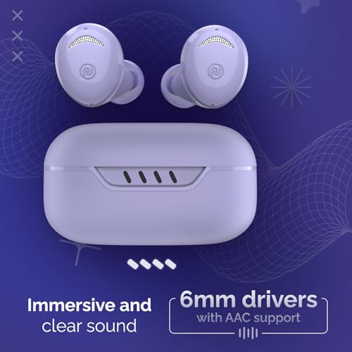 Noise Buds Trance in-Ear Truly Wireless Earbuds with 45H of Playtime, Voice Control, Low Latency(up to 40 ms), Instacharge(10 min=200 min), BT v5.3(True Purple)