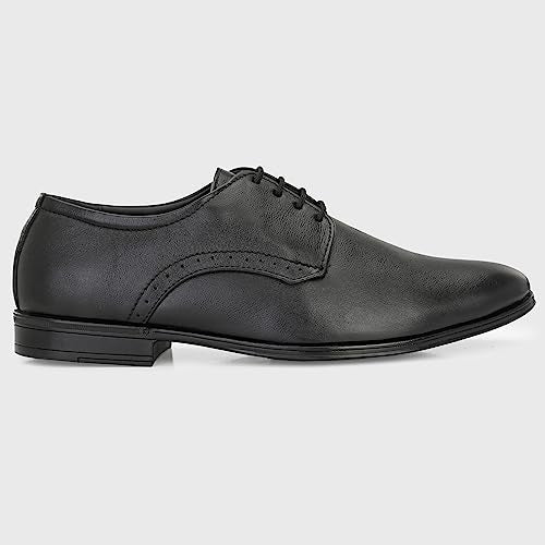 Blue Leather By Centrino Lace-up Men's Formal Shoe | Stylish with Soft Cushioned Insole | Trendy Lace-Up Design | Durable Leather with Anti-Skid Sole | Perfect for Formal Wear_3914-1_Black_6