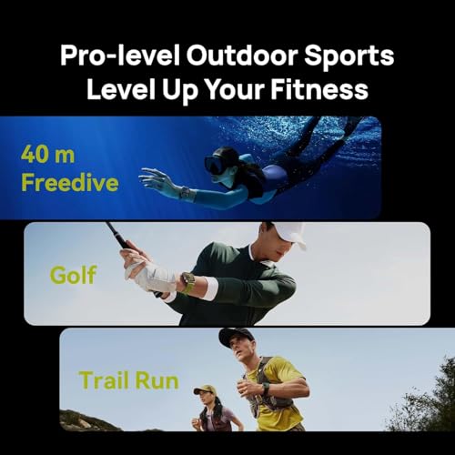 Huawei Watch FIT4 Pro Smartwatch, 1.82" Sapphire Display Titanium Alloy Bezel, Up to 10-Day Battery Life, Dual Band GPS, Golf Courses map, 40 m Free Diving, Compatible with Android iOS, Black
