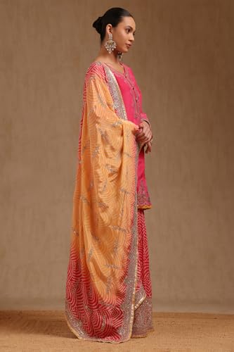 Soch Women's Crepe Salwar Suit Set (EWA5CD22419_Fuchsia